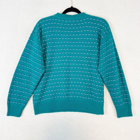 Jennifer Adams 90s Teddy Bear Sweater Womens Sz M Knit Kei Kawaii Soft Girl - Picture 3 of 6